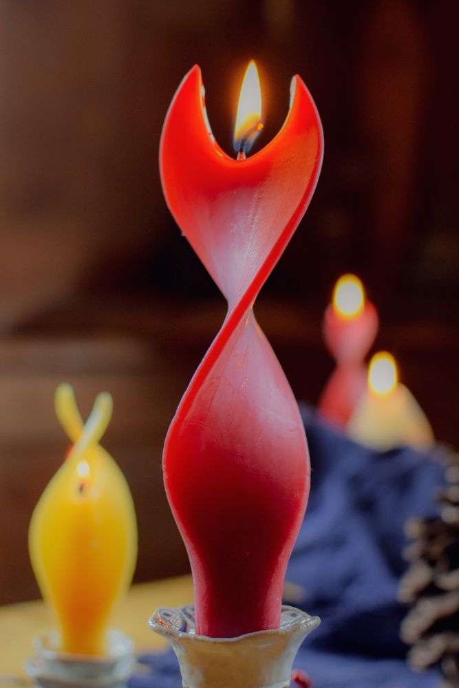 Bienenwachs-Engelkerze rot