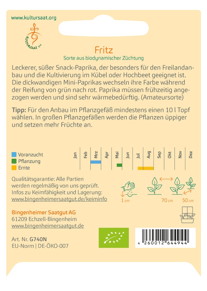 Rote Snackpaprika 'Fritz'