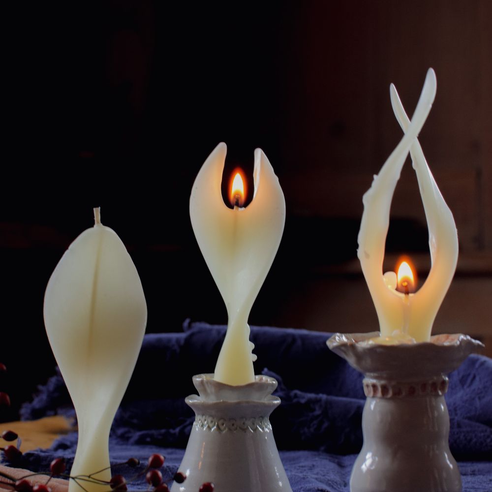 Bienenwachs-Engelkerze 3er-Tüte weiß