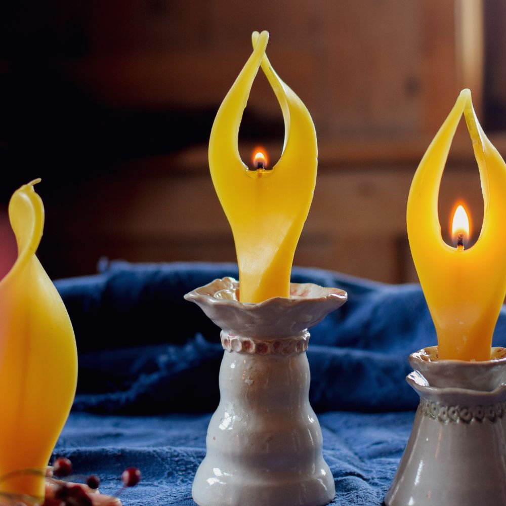 Bienenwachs-Engelkerze 3er-Tüte natur