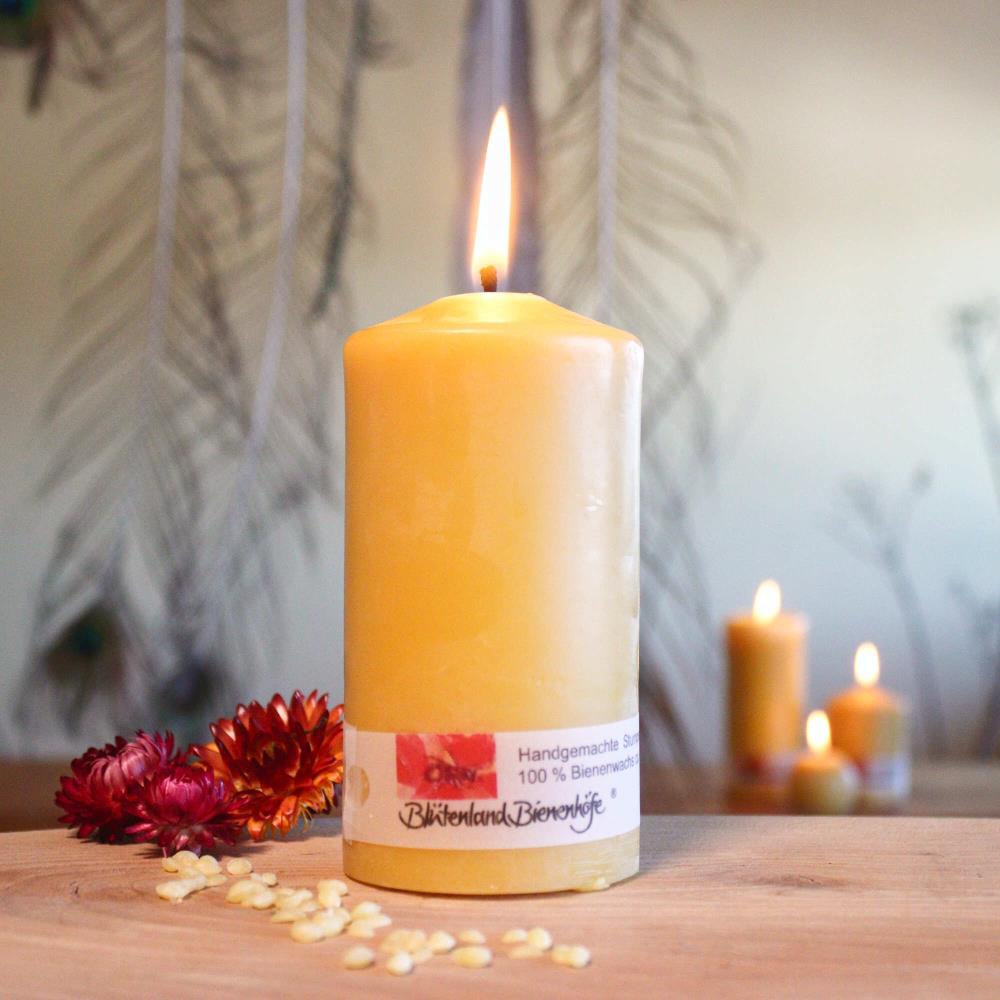 Breite Bienenwachs Stumpenkerze