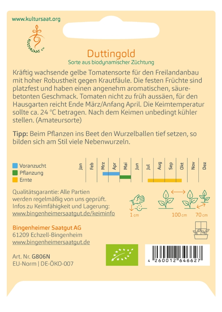Gelbe Freilandtomate 'Duttingold'
