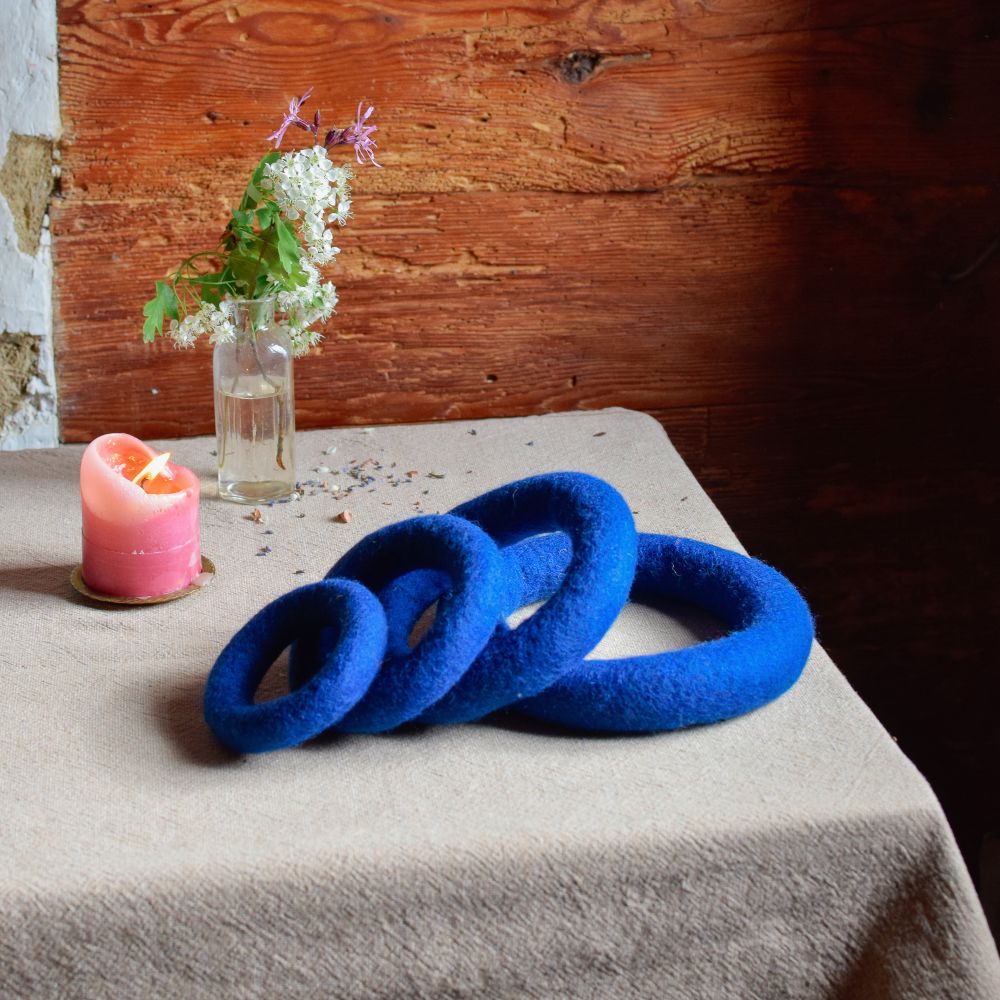 Filzring für Klangschalen blau