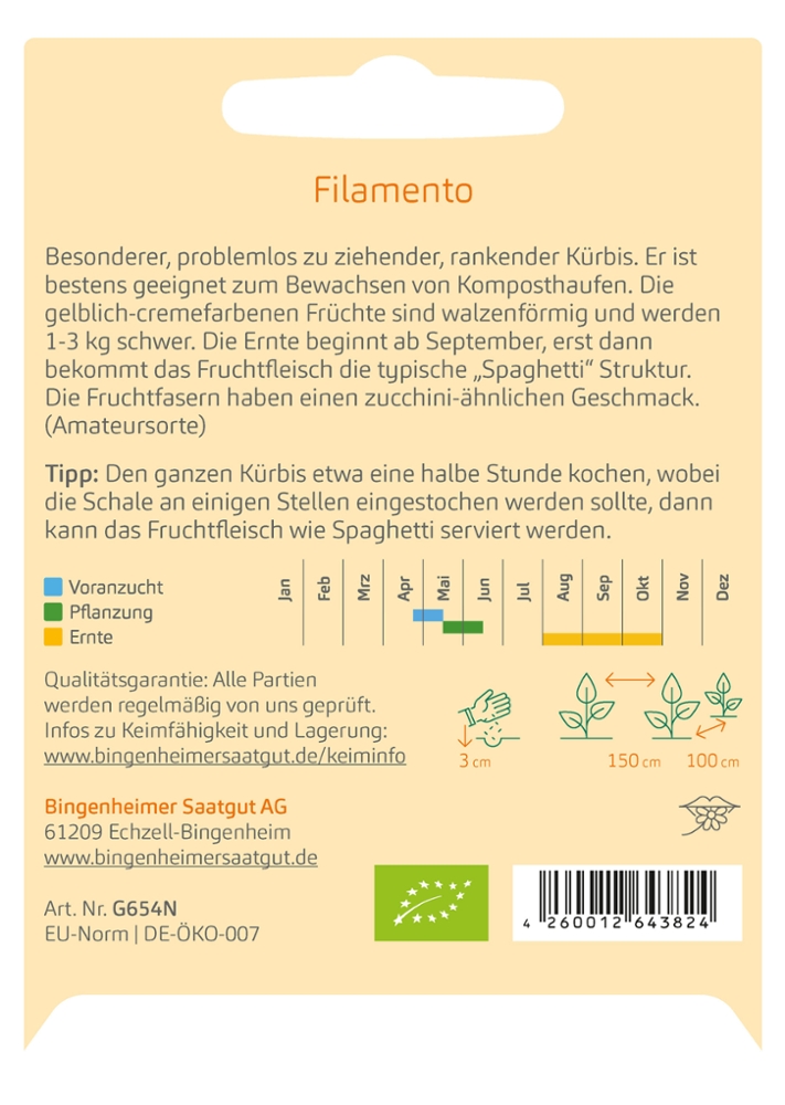 Spaghetti Kürbis 'Filamento'