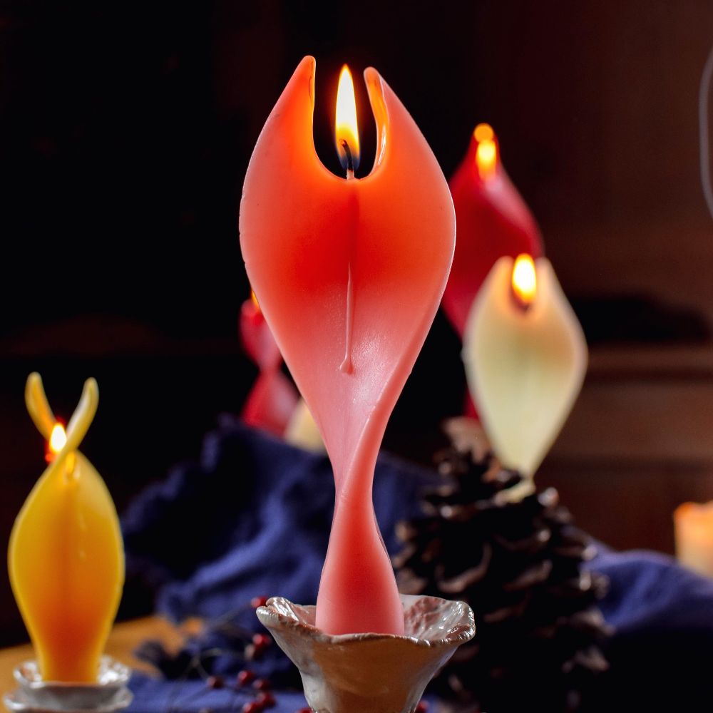 Bienenwachs-Engelkerze rosa