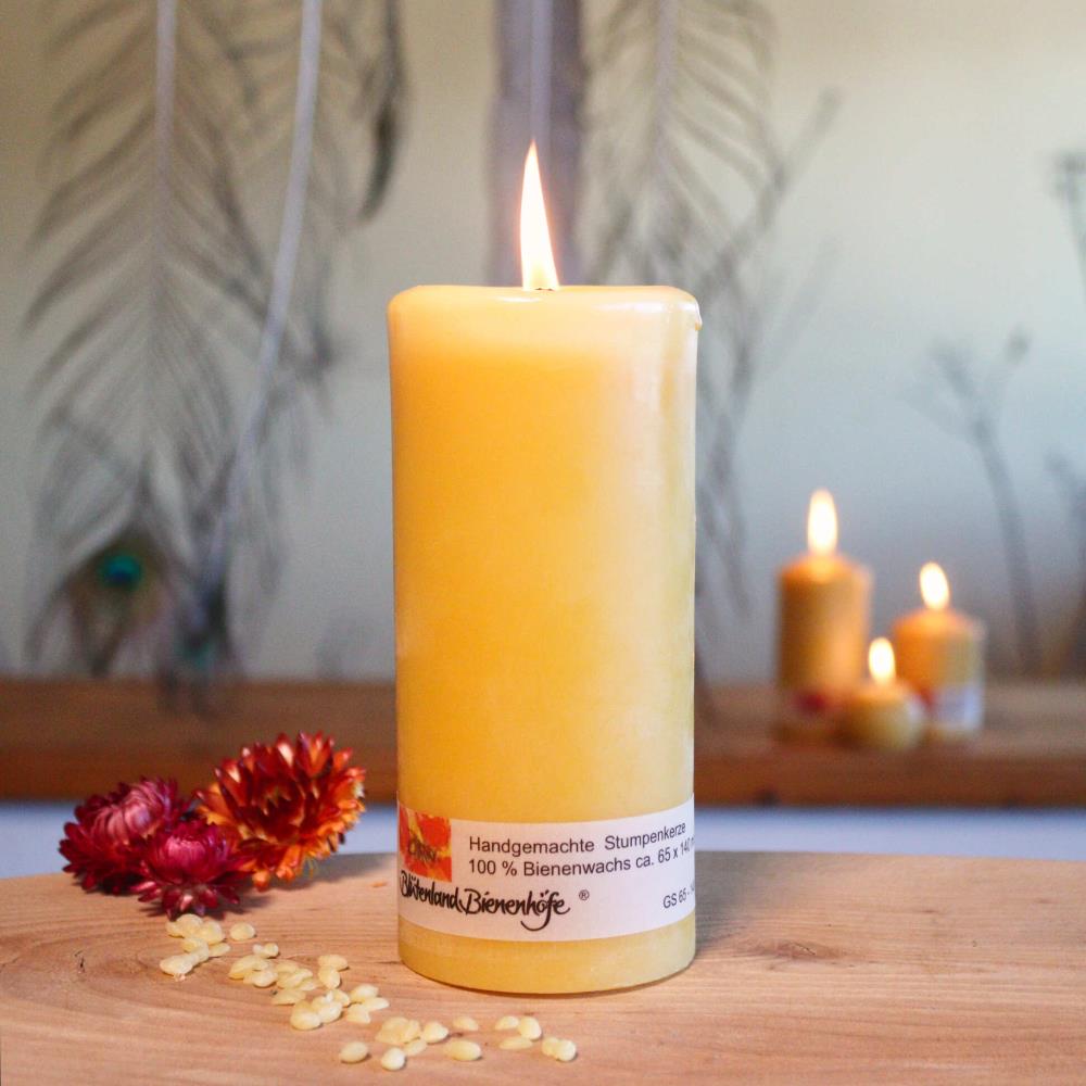 Breite Bienenwachs Stumpenkerze