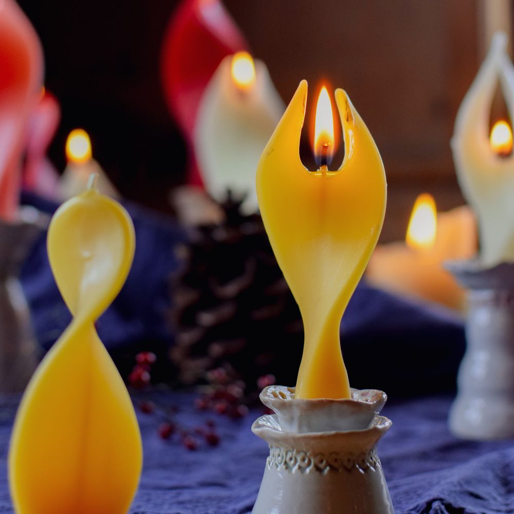 Bienenwachs-Engelkerze 3er-Tüte natur