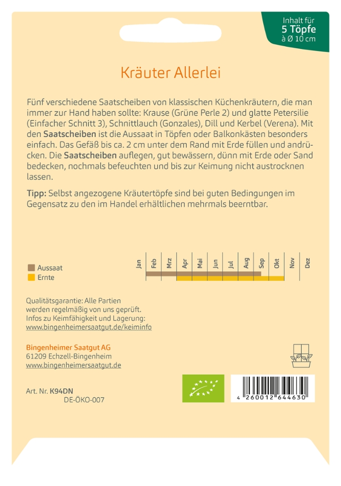 Kräuter Allerlei - Saatscheiben Kräuter Allerlei - Saatscheiben