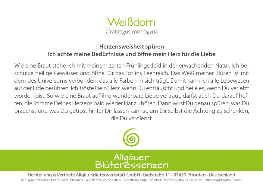 Weißdorn - Blütenessenz