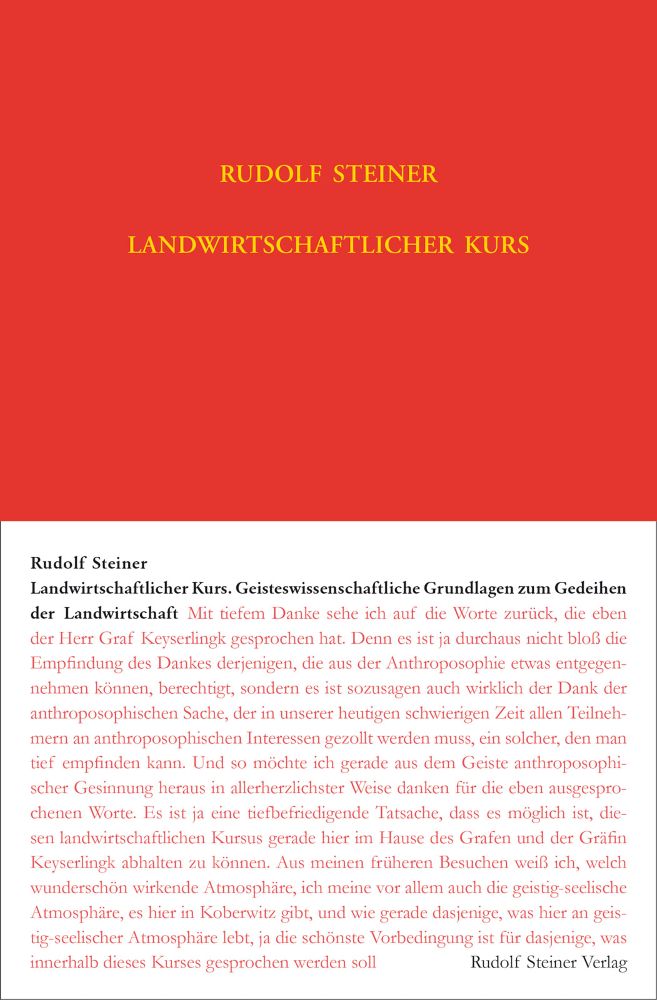 Landwirtschaftlicher Kurs - gebundene Ausgabe