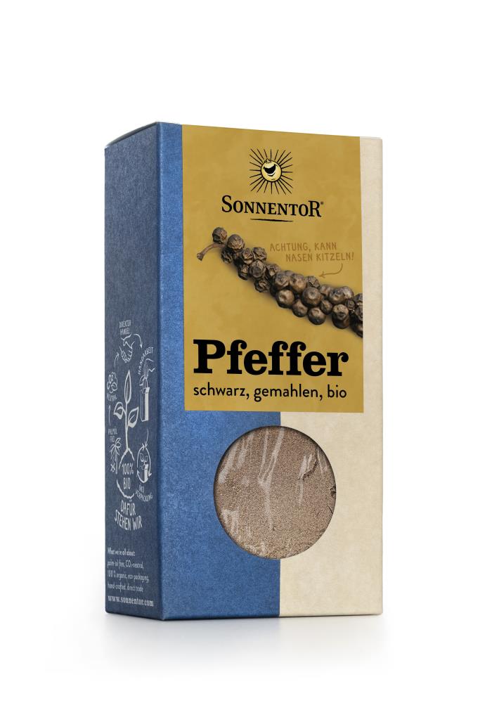 Pfeffer schwarz und gemahlen