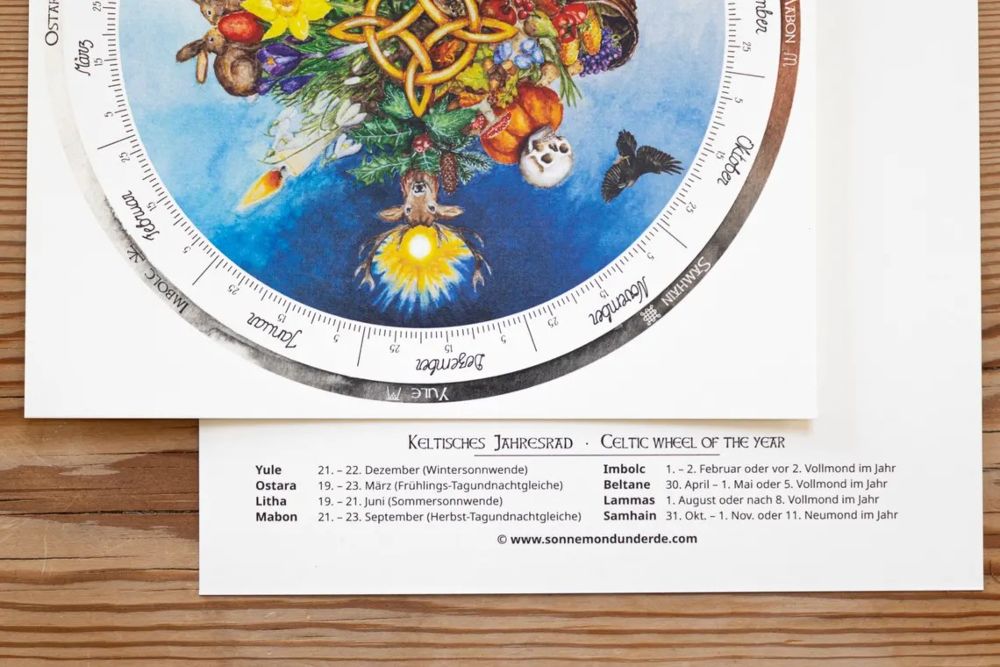 Keltisches Jahresrad - Postkarte