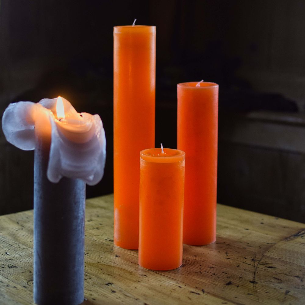 Lotuskerze mandarine glatt