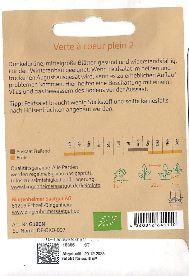 Feldsalat 'Verte à coeur plein 2'
