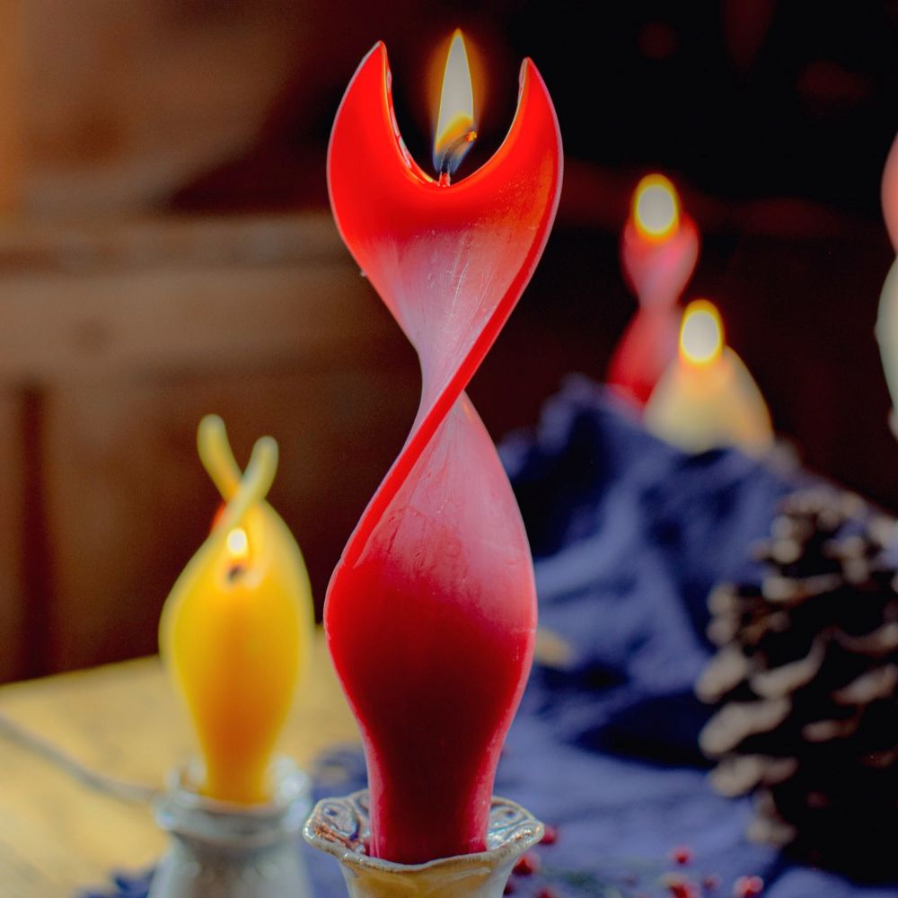 Bienenwachs-Engelkerze rot