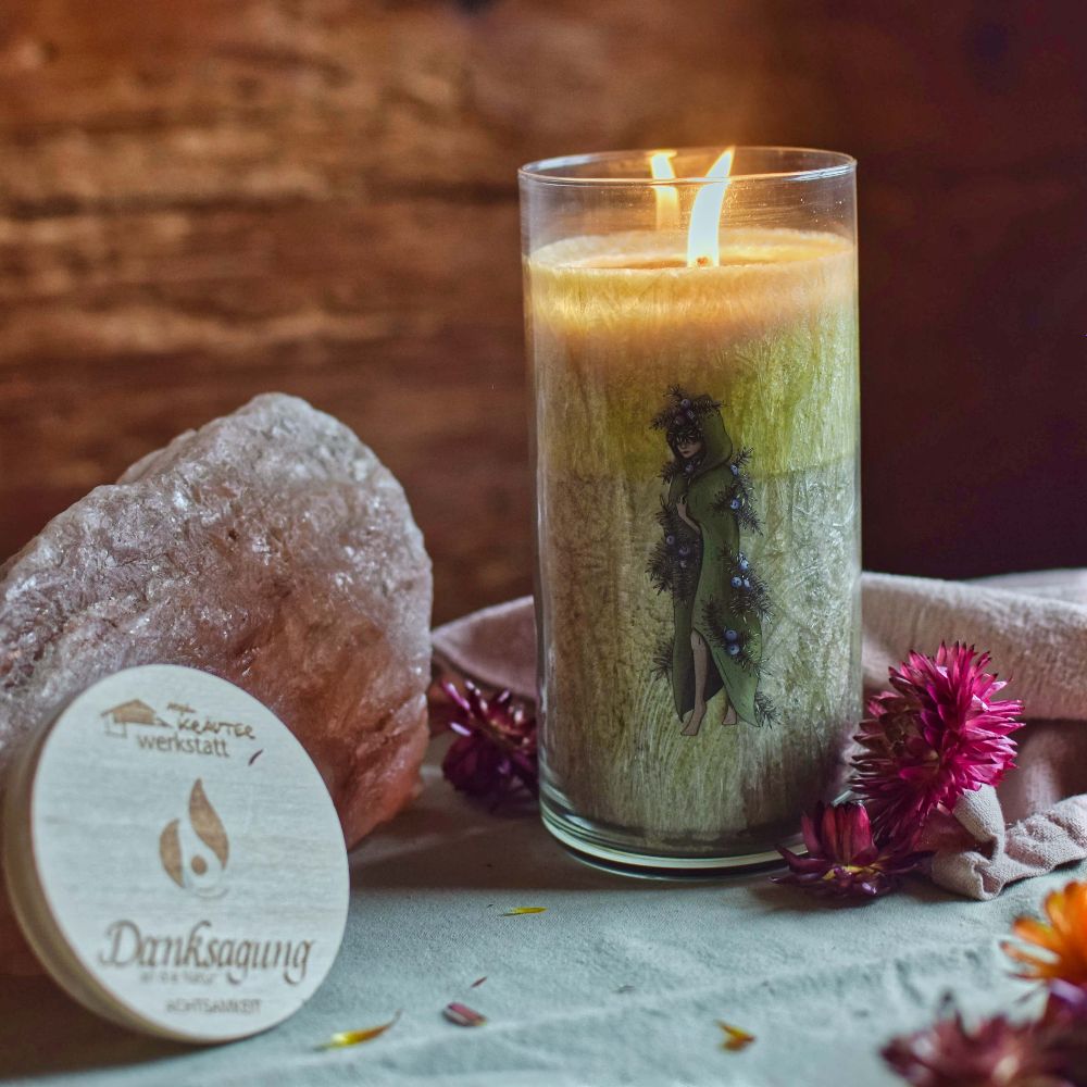 Danksagung an die Natur Kerze