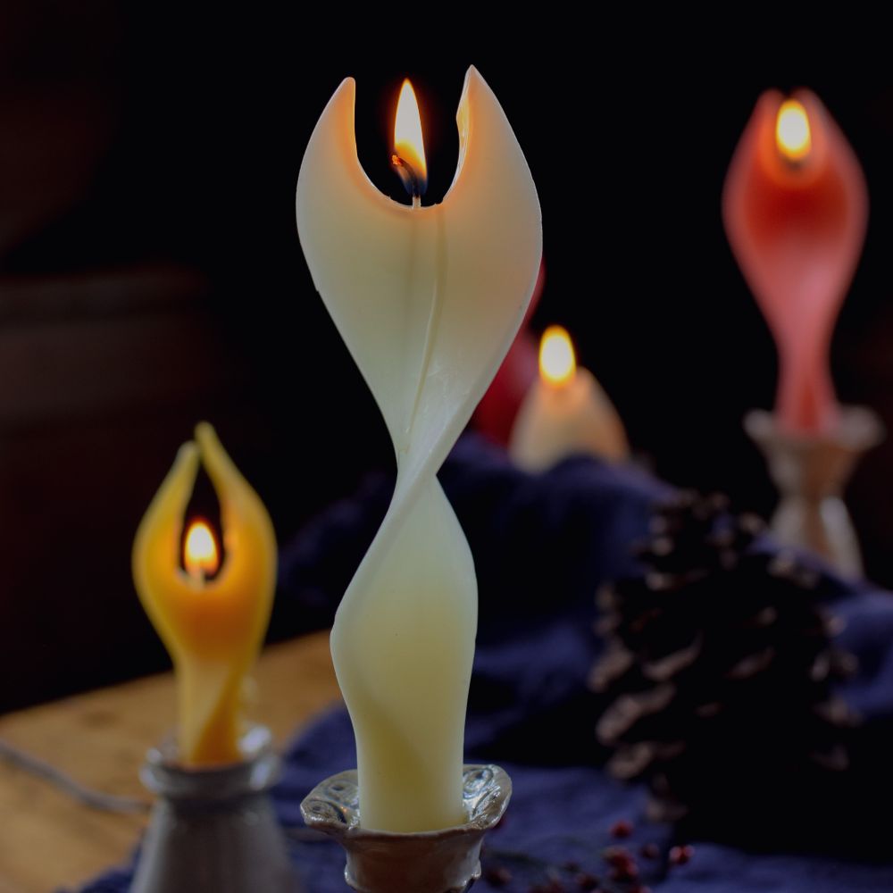 Bienenwachs-Engelkerze weiß