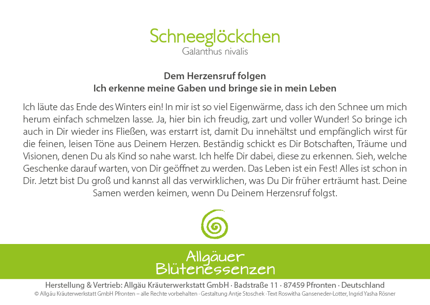 Schneeglöckchen - Blütenessenz
